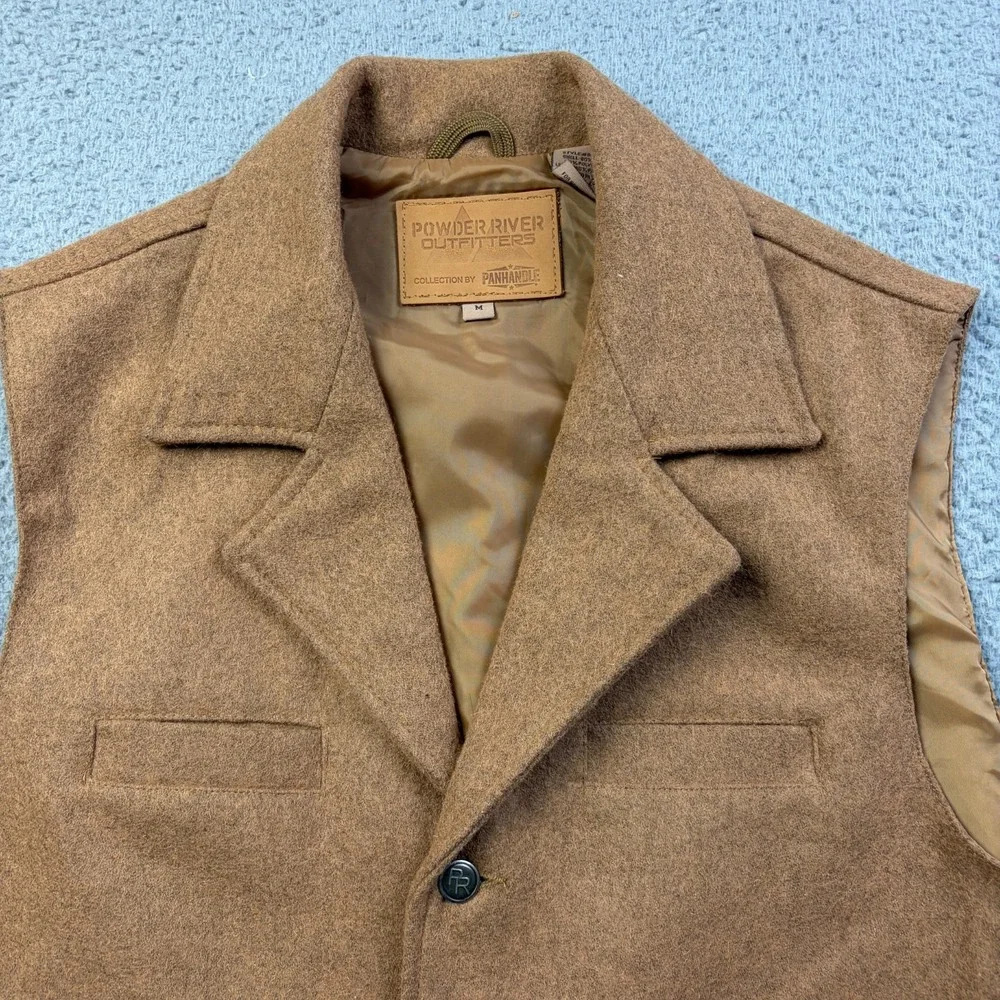 Powder River Outfitters Panhandle Slim Mens Vest Medium Tan Snap Button Western